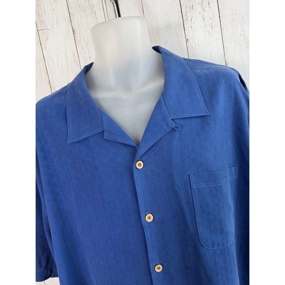 Men's Tommy Bahama Silk Royal Blue Short Sleeve Shirt Size XXL